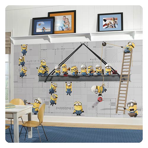 Minions at Work XL Chair Rail Prepasted Full Size Wall Mural